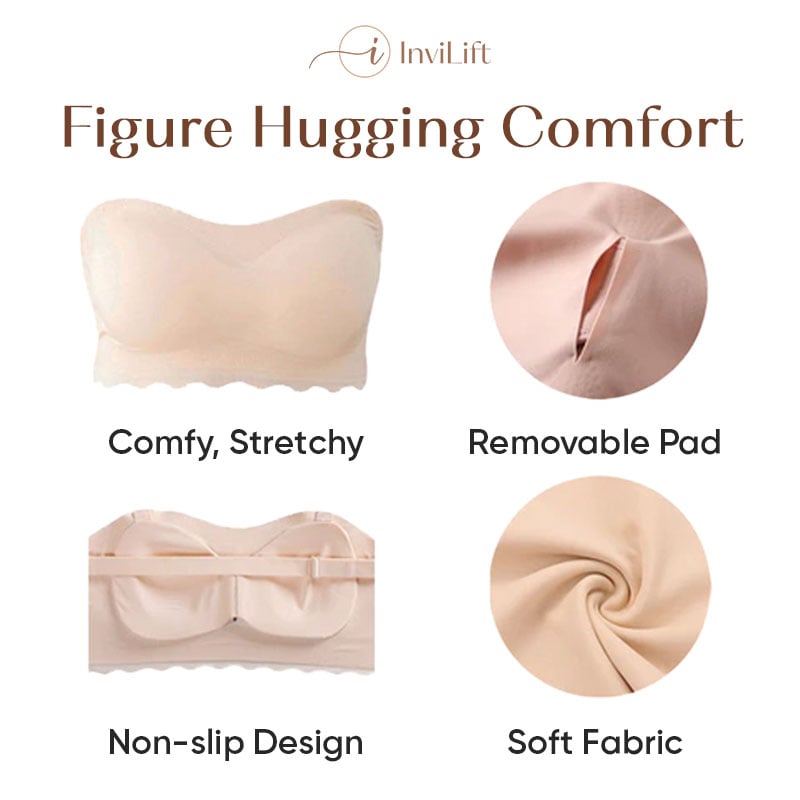 Plus size Sexy Strapless Invisible Push Up Bra
