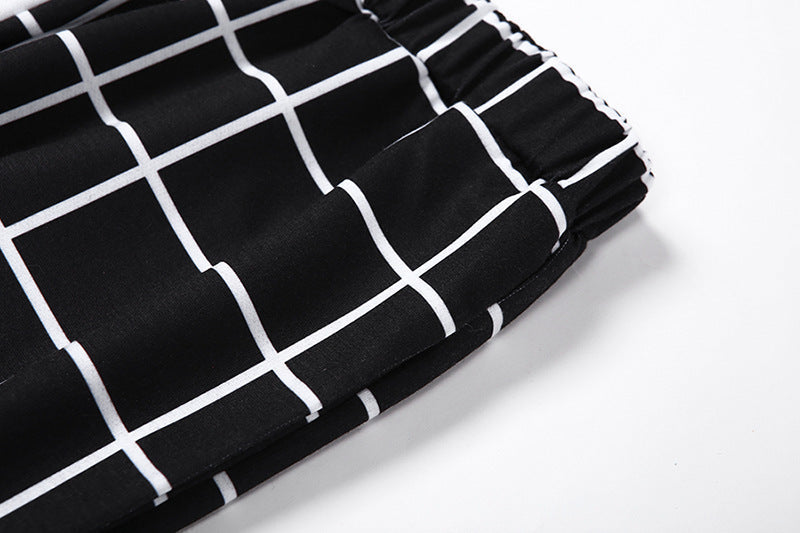 GOTH PATCHWORK HIGH WAIST BLACK & WHITE CARGO PANTS
