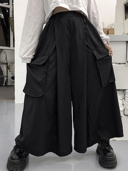 Large Pocket Super Loose Casual Wide-Leg Pants