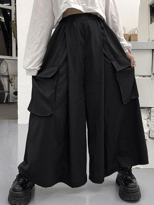 Large Pocket Super Loose Casual Wide-Leg Pants