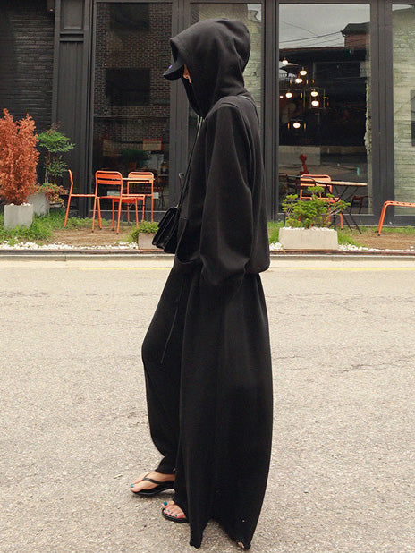 Urban Loose Gray Elastic Waist Wide Leg Pants