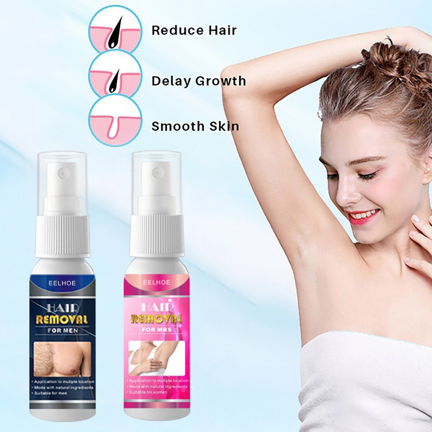 2023 New EELHOE® Semi-Permanent Hair Removal Spray 30ml