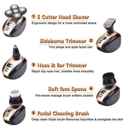 🔥Hot Sale- 49% OFF🔥 5 In 1 Multifunctional 4D Electric Shaver