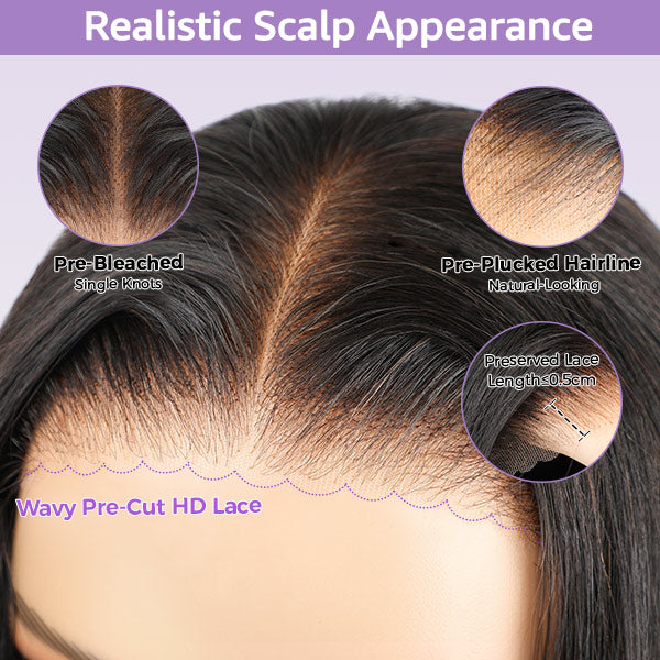 Body Wave Hair Wear & Go Glueless Wigs 7x5 Pre Cut HD Lace Closure Wigs With Pre Plucked Nautral Hairline