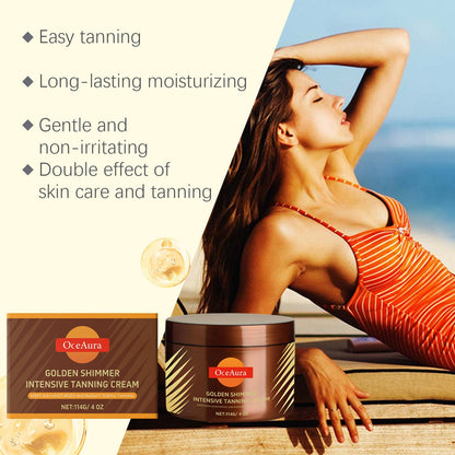 🔥2025 Summer Hot Sale- Gold Shimmer Intensive Tanning Gel | Browning & Bronzing Tan Accelerator | For Moisture & Hydration | 4 Oz