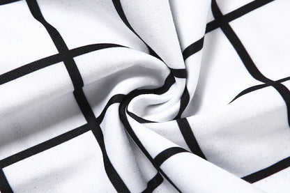 GOTH PATCHWORK HIGH WAIST BLACK & WHITE CARGO PANTS