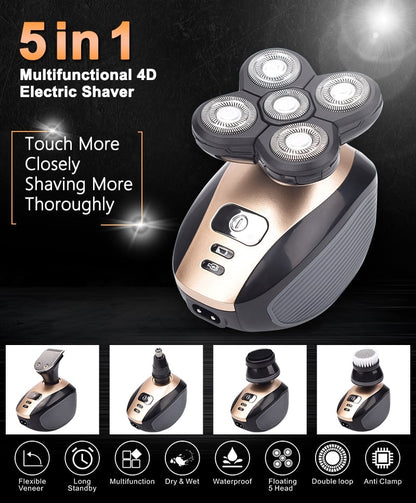 🔥Hot Sale- 49% OFF🔥 5 In 1 Multifunctional 4D Electric Shaver