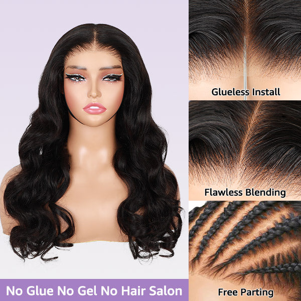Body Wave Hair Wear & Go Glueless Wigs 7x5 Pre Cut HD Lace Closure Wigs With Pre Plucked Nautral Hairline