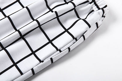 GOTH PATCHWORK HIGH WAIST BLACK & WHITE CARGO PANTS
