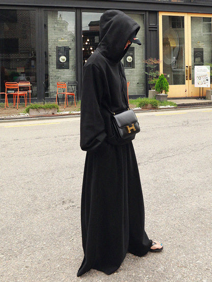 Urban Loose Gray Elastic Waist Wide Leg Pants