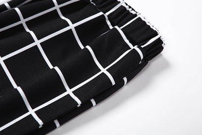 GOTH PATCHWORK HIGH WAIST BLACK & WHITE CARGO PANTS