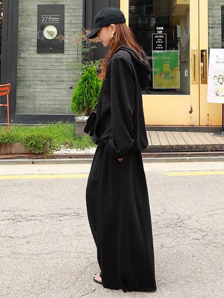 Urban Loose Gray Elastic Waist Wide Leg Pants