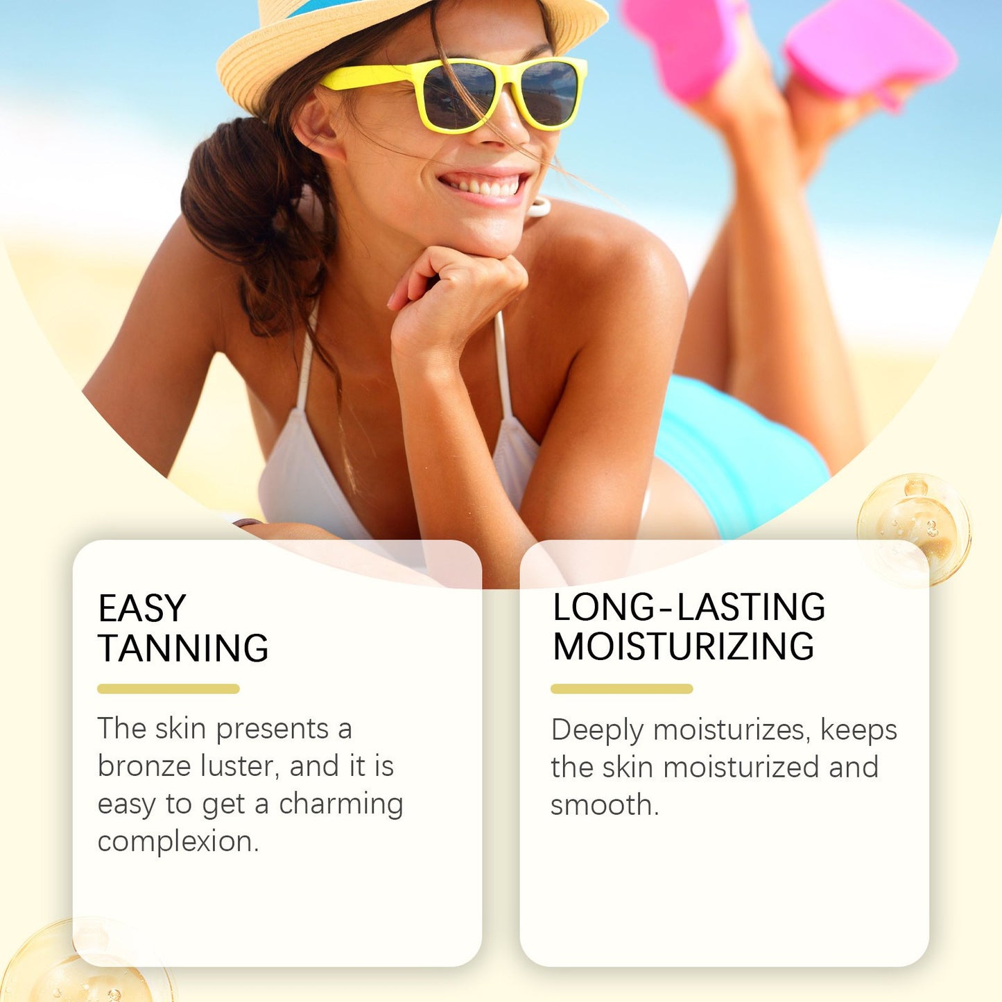 🔥2025 Summer Hot Sale- Gold Shimmer Intensive Tanning Gel | Browning & Bronzing Tan Accelerator | For Moisture & Hydration | 4 Oz