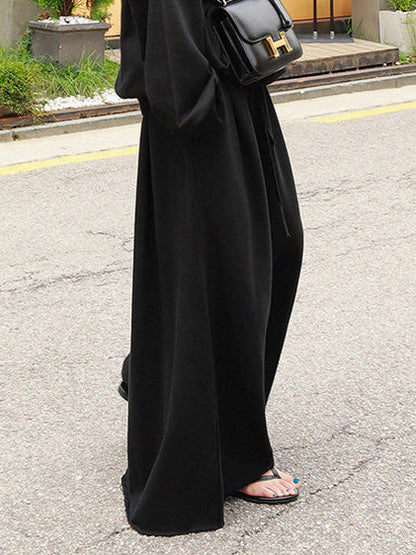Urban Loose Gray Elastic Waist Wide Leg Pants