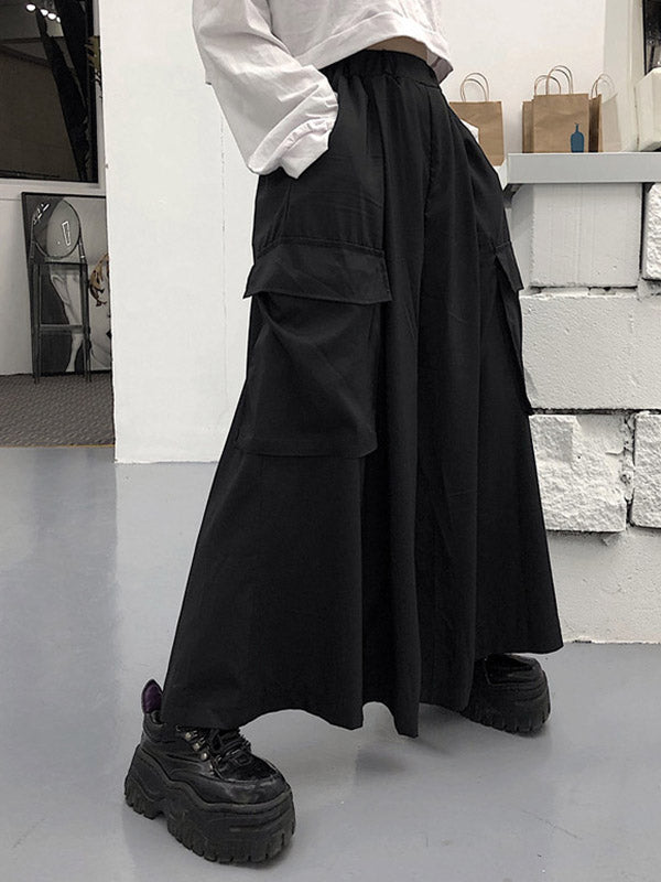 Large Pocket Super Loose Casual Wide-Leg Pants