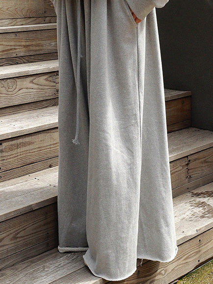 Urban Loose Gray Elastic Waist Wide Leg Pants