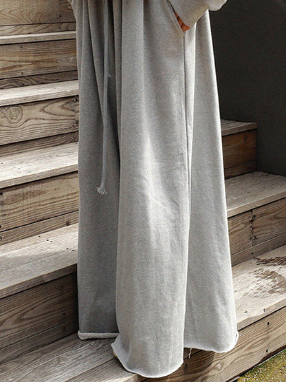 Urban Loose Gray Elastic Waist Wide Leg Pants