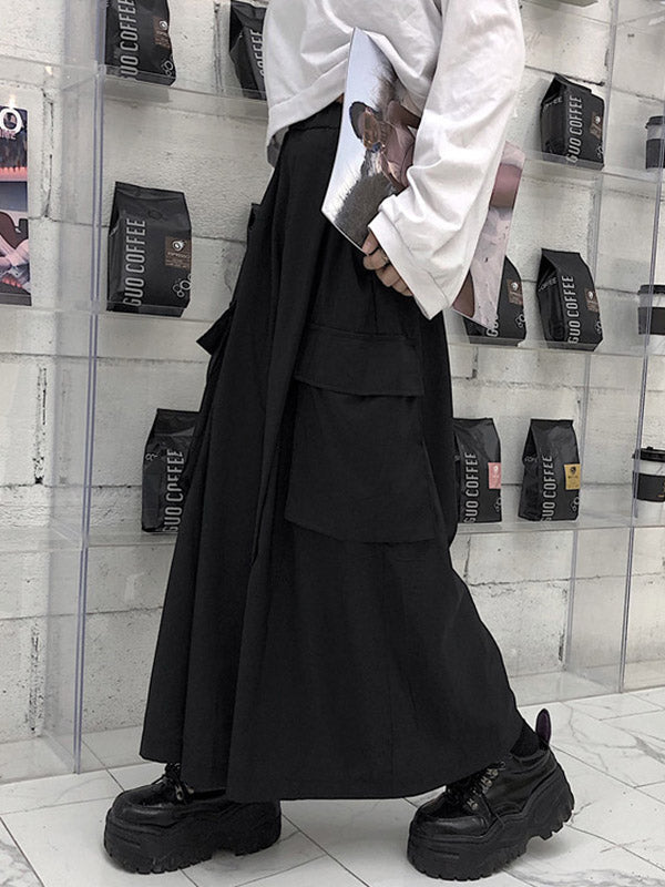 Large Pocket Super Loose Casual Wide-Leg Pants