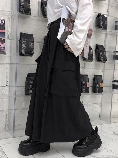 Large Pocket Super Loose Casual Wide-Leg Pants