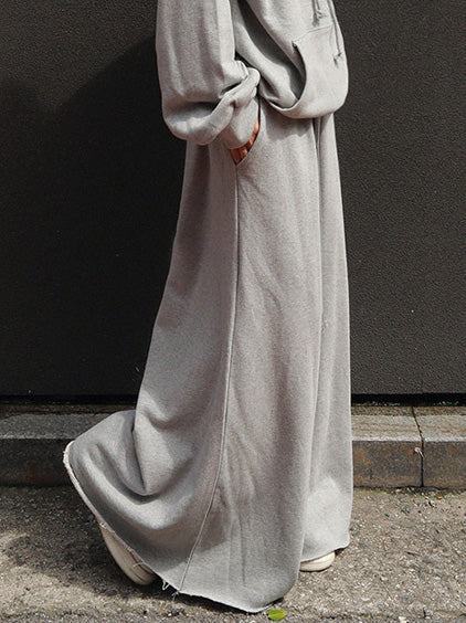Urban Loose Gray Elastic Waist Wide Leg Pants
