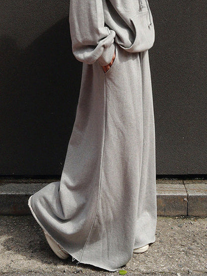 Urban Loose Gray Elastic Waist Wide Leg Pants